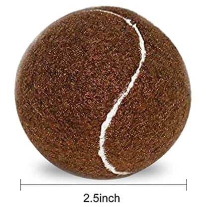 URBEST Tennis Ball 12 Packs Training Tennis Balls Practice Balls for Novice Player, Pet Dog Playing Balls with Mesh Carry Bag - color: Brown