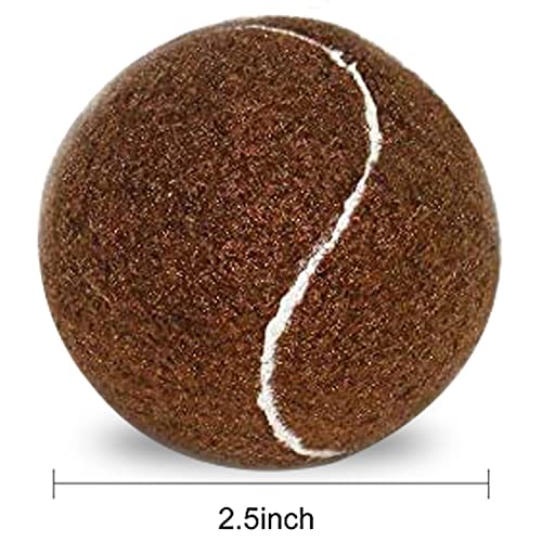 URBEST Tennis Ball 12 Packs Training Tennis Balls Practice Balls for Novice Player, Pet Dog Playing Balls with Mesh Carry Bag - color: Brown