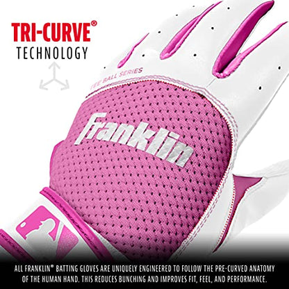 Franklin Sports MLB Teeball Flex Series Batting Gloves - color: White/Pink, size: Youth X-Small