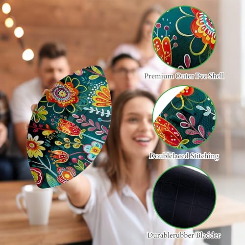 American Football, Official Size 11.9 x 7.3 Inch, Premium Composite Leather High-Grip Ball with Pro-Style Lacing, Unique Prints for Training, Games & Gifts - color: Art Paintings Flowers