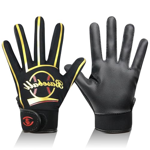 Classic Youth Baseball Batting Gloves - Extra Grip, Enhanced Optimal, Shock Absorption, Breathable and Stretchy Softball Glove, Ideal Gift for Kids, Boys, Girls