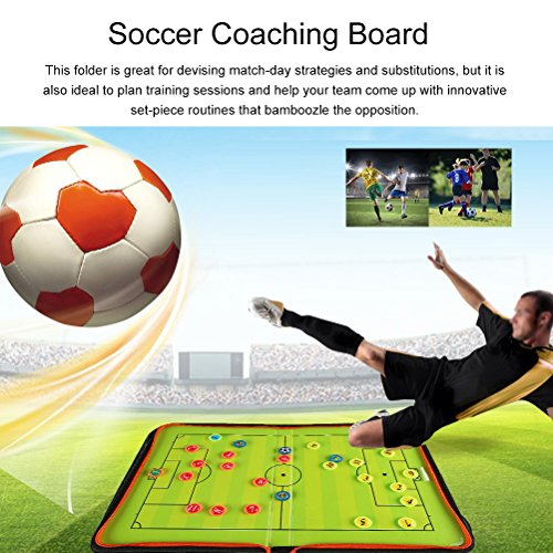 Football Soccer Coaches Magnetic Tactic Board,Dry Erase Coaching Clipboard,Foldable and Portable Coach Tool,Extra Professional Whistle Included