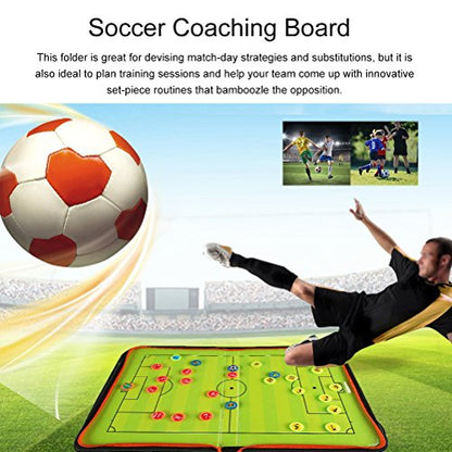 Football Soccer Coaches Magnetic Tactic Board,Dry Erase Coaching Clipboard,Foldable and Portable Coach Tool,Extra Professional Whistle Included