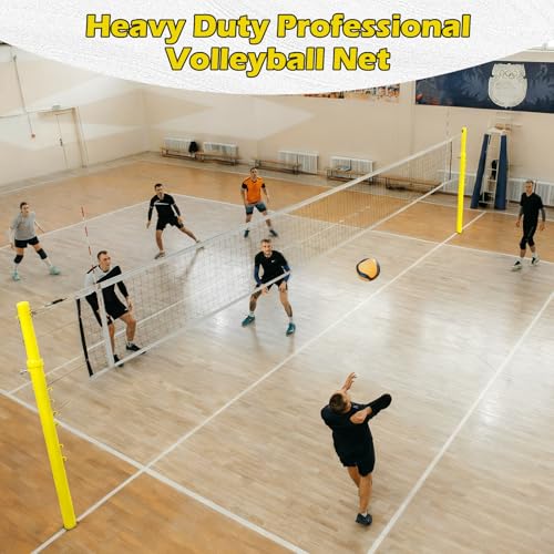8ft Professional Volleyball Net,Indoor Volleyball Net Outdoor Heavy Duty Volleyball Net Systems, Portable Adjustable Height 5'1"-8', for Backyard School Grass