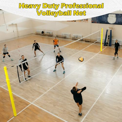 8ft Professional Volleyball Net,Indoor Volleyball Net Outdoor Heavy Duty Volleyball Net Systems, Portable Adjustable Height 5'1"-8', for Backyard School Grass