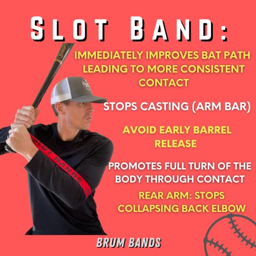 Baseball Notes Brum Bands: Softball & Baseball Swing Trainer, Hitting Equipment for Training and Batting - style: Set of 3 Bands