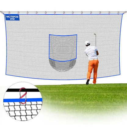 Golf Net with Target Pocket, 20ft/15ft/10ft Golf Practice Net, Heavy-Duty Multi Sports Netting Barrier, Golf Hitting Net for Golfer Garages Backyard Driving Swing Chipping, Indoor Outdoor Use - size: 20ftx10ft