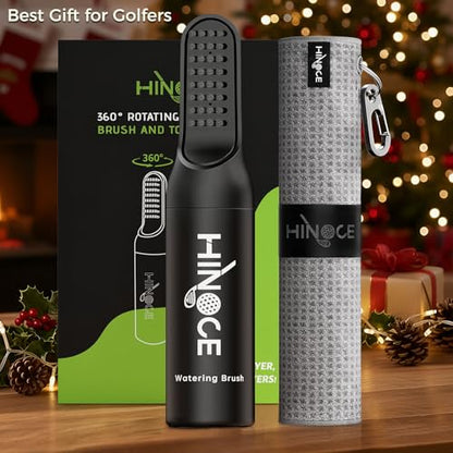 Golf Club Cleaner with 360° Rotating Protective Cover, Magnetic Golf Brush and Towel Cleaning Set, Best Golf Gift Essential Golf Bag Accessories for Men
