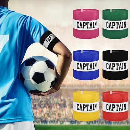 Captain Armbands for Soccer, Unisex Captain's Armband Adjustable Football Arm Bands Adults & Youths Elastic Captain Arm Band Team Sports Accessories - color: Black