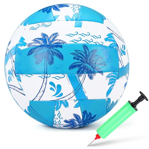 Jenaai 8.5 Inch Waterproof Water Volleyball for Pool with Pump All-Purpose Soft PU Beach Volleyball for Adults Swimming Pool Summer Game Accessories Outdoor and Indoor