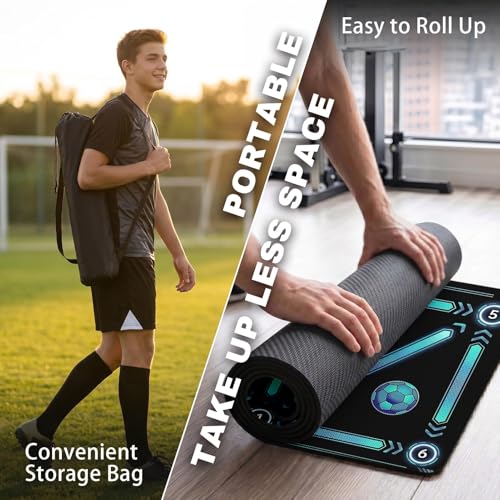 Britimes Soccer Training Mat Football Footstep Training Mat 35 * 24 in - color: Blue Soccer