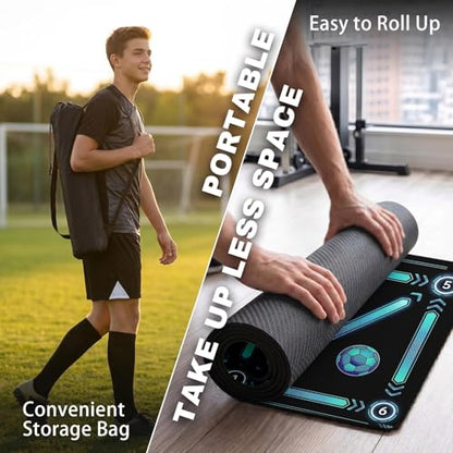 Britimes Soccer Training Mat Football Footstep Training Mat 35 * 24 in - color: Blue Soccer