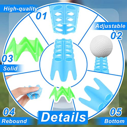 Honoson 30 Pieces Golf Simulator Tees for Home Outdoor Indoor Golf Tees Simulator Plastic Practice Training for Winter Turf and Driving Range, 15 Tall and 15 Small