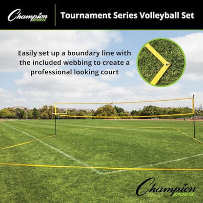 Champion Sports Outdoor Game Sets – Volleyball, Badminton, Tetherball, Bocce & Croquet