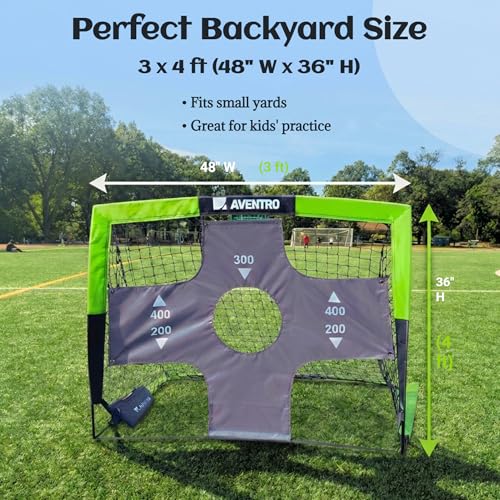 Premium Soccer Goal Set for Indoor & Outdoor – Improved Durability - Pop-Up Net with a Special Target, Ball and Multipurpose Pump, Cones & Sandbags to Support Maximum Stability (3x4 ft)