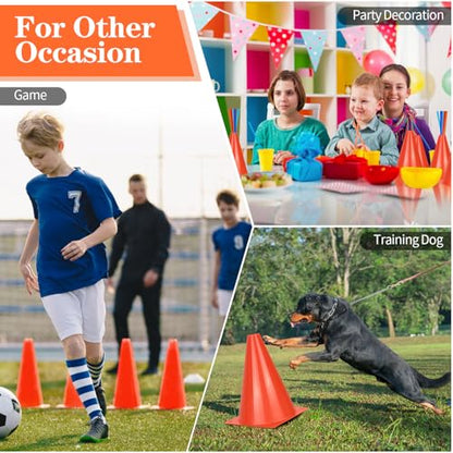 PXZBLG 12/24/50pcs Soccer Cones, 7" Soccer Cones, Plastic Traffic Cones, Training Cones for Basketball Football Skating Drills Practice - color: Red, size: 7", 100pcs