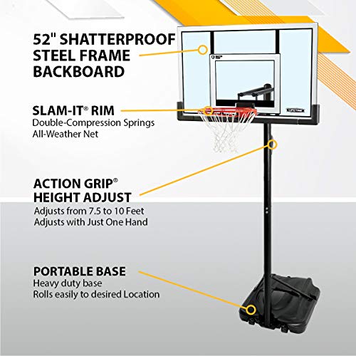 Lifetime Portable Basketball Hoop - 52 in Shatterproof Backboard, Adjustable