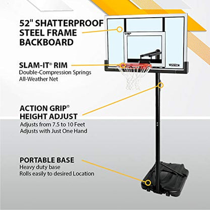 Lifetime Portable Basketball Hoop - 52 in Shatterproof Backboard, Adjustable