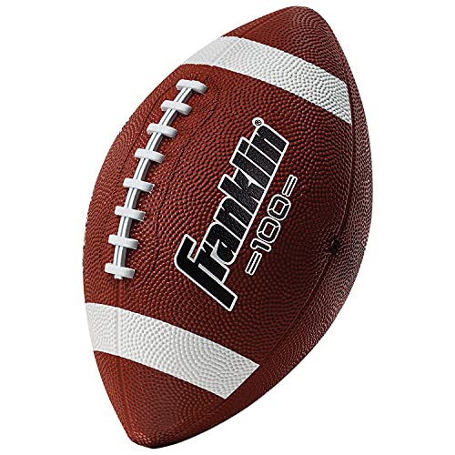 Franklin Sports Kids Junior Grip-Rite Youth Junior Size Rubber Footballs - Peewee Kids Durable Outdoor Footballs - Single & Bulk Packs Available - color: Brown/White, size: Junior (Pack of 6), style: 1 Ball
