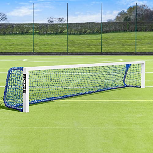 FORZA Alu Mini Target Soccer Goal | Durable Aluminum Soccer Goal for Training & Games | Folding Design for Easy Storage | Weatherproof Goal with UV-Treated Net & Quick-Release Back Bar - color: Blue Net, size: 12ft x 2ft (144in x 24in)