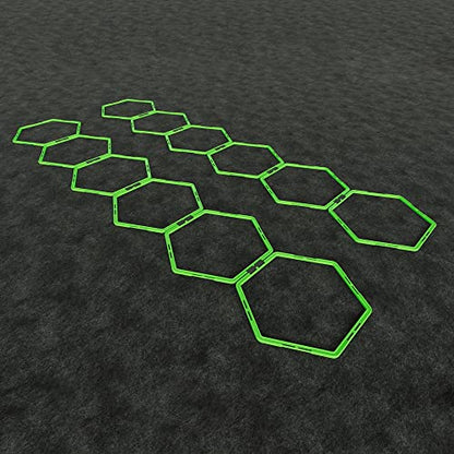 Power Systems Hex Agility Rings, Ladder, Hurdle Set All in One - Use Indoors or Outdoors for Speed & Skill Training
