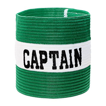 ONLYKXY Captain Armbands 9x30CM/3.54x11.81inch Adjustable Leader Armband for Soccer Basketball Volleyball School Team Competition Coach Players Wrist Arm Bands - color: Green + White