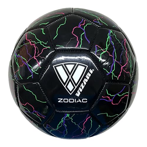 VIZARI Zodiac Youth Soccer Ball Synthetic Leather Soccer Ball for Boys, Girls, and Toddlers | Durable & Waterproof Design for Training and Games (Pak of 1, 6 & 12) - color: Black, size: 3