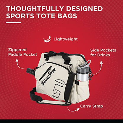 Gamma Sports Tour Tote Bag, Pickleball Bag for Pickleball Paddles, Gear, and Clothes, White