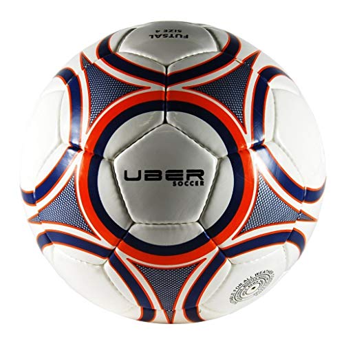 Rugged Soccer Futsal Ball – Indoor/Outdoor Low Bounce Soccer Ball for Practice and Matches (Navy Orange Glossy, Size 4) - color: Navy Orange Glossy, size: 4