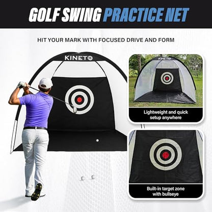 Kineto Training Set – Golf Swing Net, 8-Zone Chipping Target, Baseball Pitch Trainer – Durable, Portable, Tool-Free net for Backyard or Indoor use - size: all in one