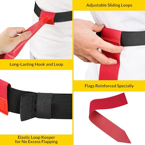 Flag Football Belts, Flag Football Set for Adults Kids and Youth, Flag Football Flags for 28 Players Training and Competition Equipment