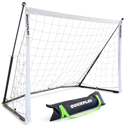 QuickPlay Kickster Elite Portable Soccer Goals - Ultra Fast Setup Weighted Training Goals for Backyard, Turf & Indoor Use - Durable Soccer Nets for Home & Team Practice