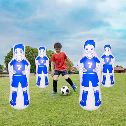 ZHUYNXIR Inflatable Soccer Dummy, Soccer Training Equipment, Inflatable Dummy Goalkeepr Air Mannequin Free Kick Wall Goalkeeper Defender Training for Children Adults - color: 120 dummy-blue