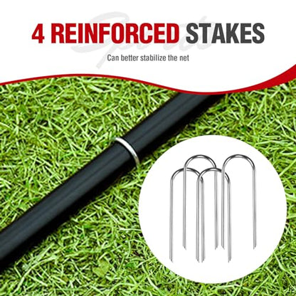Zupapa Baseball Softball Practice Combo - 7 X 7 Feet Net Tee Caddy 12 Pack Baseballs Set, Upgraded Vivid Strike Zone, Baseball Backstop Practice Net for Hitting Pitching Batting Catching - color: Red