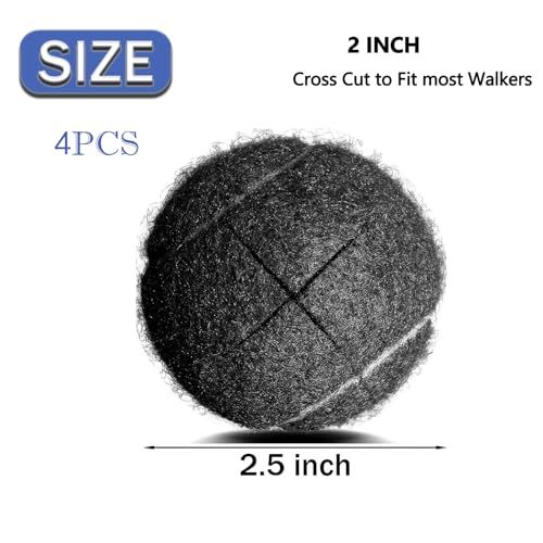 Walker Tennis Balls Precut, Tennis Balls for Walkers Pre Cut, Walker Legs Universal Precut Gilde Balls for Chairs, Desks, Furniture Legs and Floor Protection -4PCS Black - color: Black-4pcs