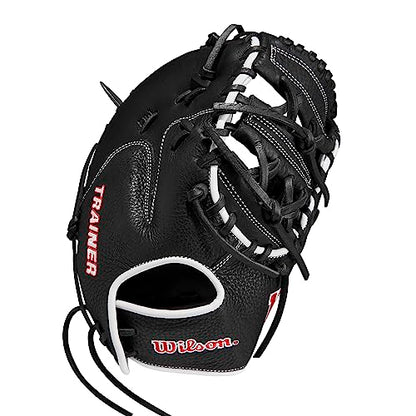 Wilson Trainer Baseball Gloves - Black/Red - style: First Base