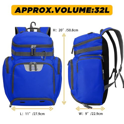 Goloni Basketball Backpack,Large Sports Bag with Ball Compartment & Shoe Compartment, Best for Basketball, Soccer - color: Blue