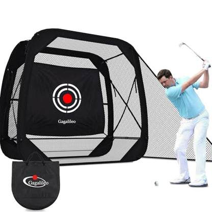 Gagalileo Pop Up Golf Practice Net: 7X7X4FT Hitting Cage with Target Portable Backyard Garage Training for Driving Chipping Swing Beginners & Golf Enthusiasts