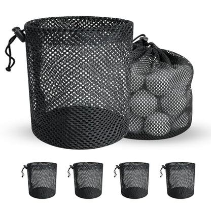 Golf Ball Storage Bag-6 Pack Mesh Bags with Drawstring，Golf Shag Bag Organizer,Sports Equipment Organizer Sack，for Collecting Half Balls Tennis Beach Trave