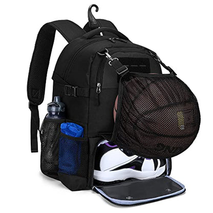 Basketball Bag Backpack, Soccer Bag Backpack with External Ball Net, Basketball Equipment Bag with Separate Shoe Space for Basketball, Soccer, Volleyball, Sport Training