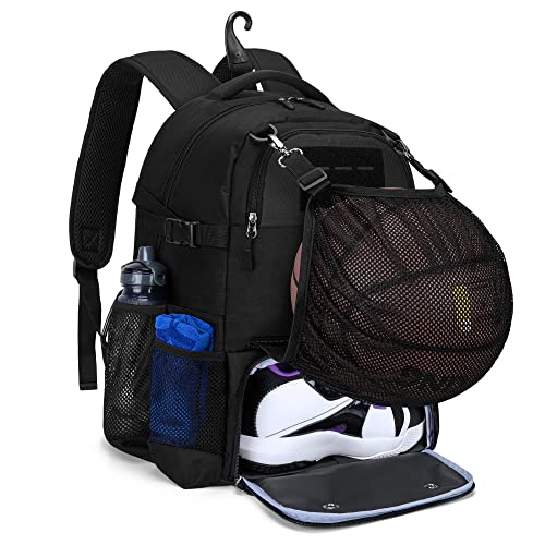 Basketball Bag Backpack, Soccer Bag Backpack with External Ball Net, Basketball Equipment Bag with Separate Shoe Space for Basketball, Soccer, Volleyball, Sport Training