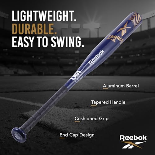 Reebok - T-Ball Bat, 28-Inch Aluminum Bat for Kids & Youth, Lightweight, High-Performance Bat for Practice, Training, and Beginners