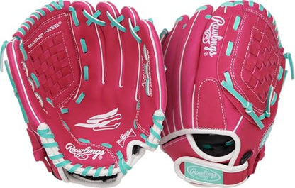 Rawlings | Sure Catch Series Youth Softball Glove - color: Pink / Mint, size: 10.5"