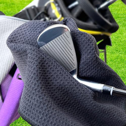 ATTRACTIVE Golf Club Cleaner Set, Includes Golf Water Brush and Waffle Pattern Golf Towel. Golf Club Brush/Golf Accessories for Men/Golf Gifts