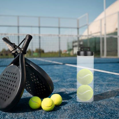 POPETPOP Transparent Tennis Ball Holder Portable Tennis Storage Bottle 9.44 Inch Clear PVC Tube for Balls Sports Organizer