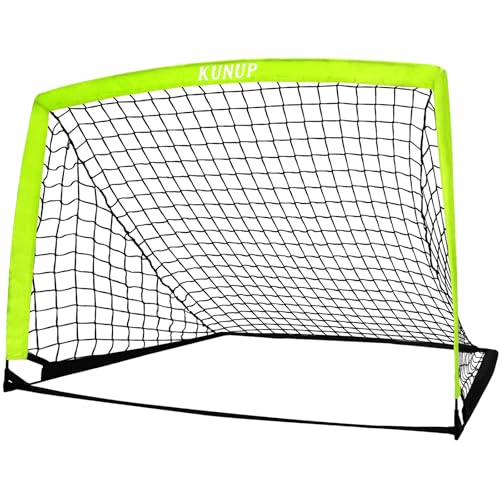 5×3 6x4 9x5 FT Portable Kids Soccer Goal for Backyard, Foldable Soccer Practice Net with Carrying Bag for Toddler Youth Adult Pop Up Soccer Training Equipment Indoor and Outdoor Sports Game - color: Optic Green, style: 5x3FT