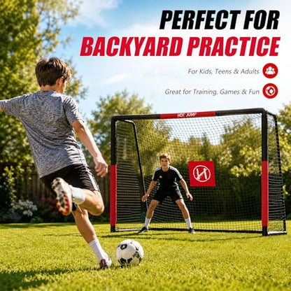 Soccer Goal for Backyard,6x4/8x5/10x6.5/12x6.5ft Metal Soccer, Soccer Goal for Kids 8-12, Soccer net with Zipper Design, Easy Assemble, Weatherproof Foam Padded Goal Post, Adults - style: 12'W×6.5'H