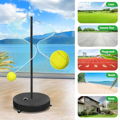 [2026 Upgrade] Tetherball Tennis&Tetherball Set,Heavy Duty Tetherball Equipment with 95" Adjustable Height Pole,2 Tennis Balls,2 Rackets,1 Tetherball with Rope,for Backyard,Beach or Home