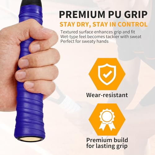 2 Pcs Tennis Racket Grip Tape, Dry Tennis Overgrip Tape, Anti-Slip Absorbent Grip, Racket Overgrip Tape - color: Purple, size: Textured-43.3"x1"x0.03"