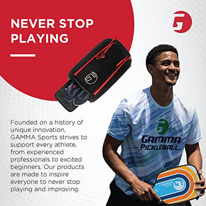 Gamma Sports Tour Backpack, Water-Resistant Pickleball Bag for Pickleball Paddles, Gear, and Clothes, Black